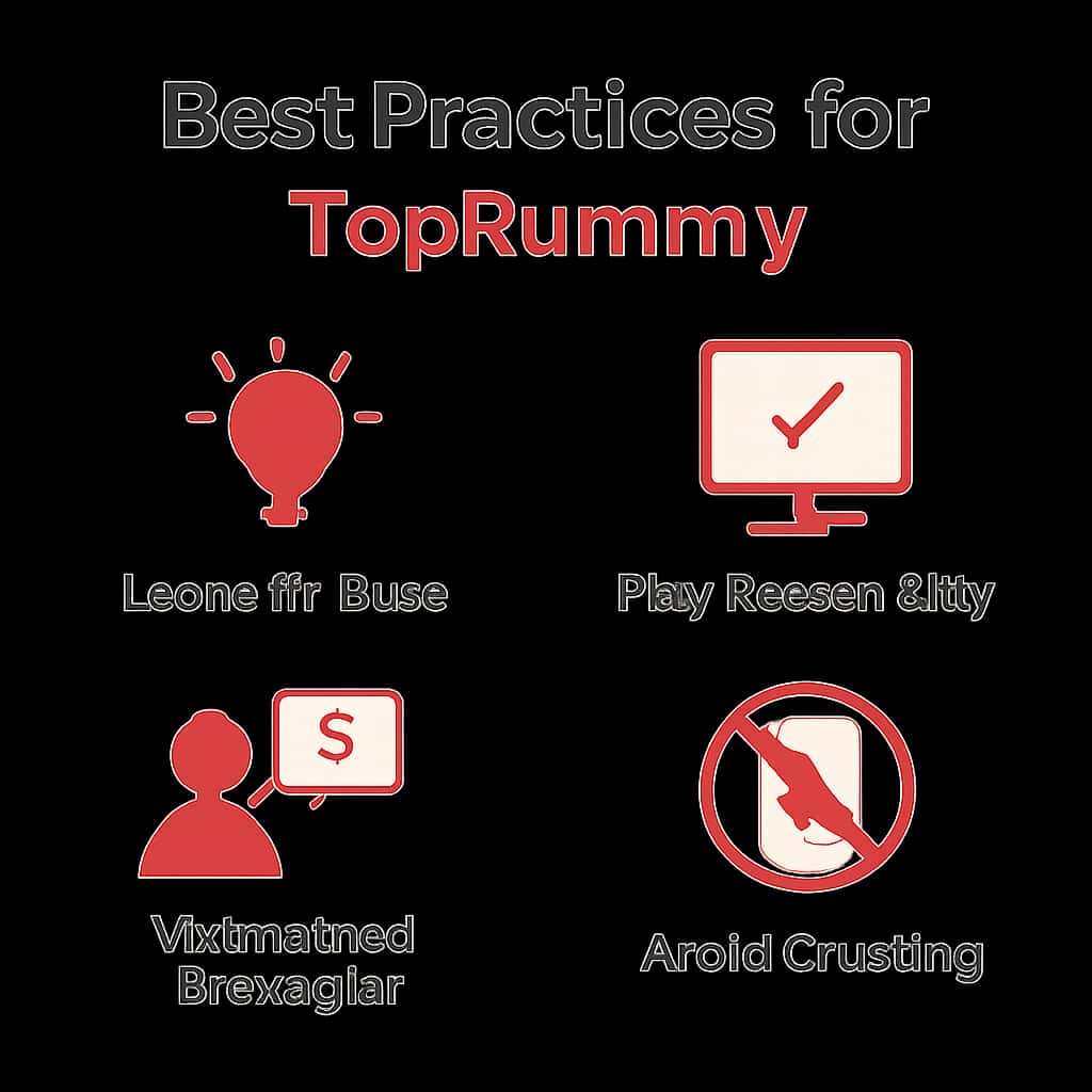 An educational diagram illustrating best practices for the TopRummy application.