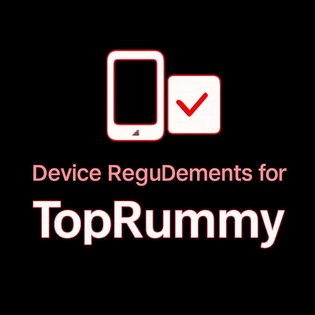 A badge illustrating device requirements for TopRummy.