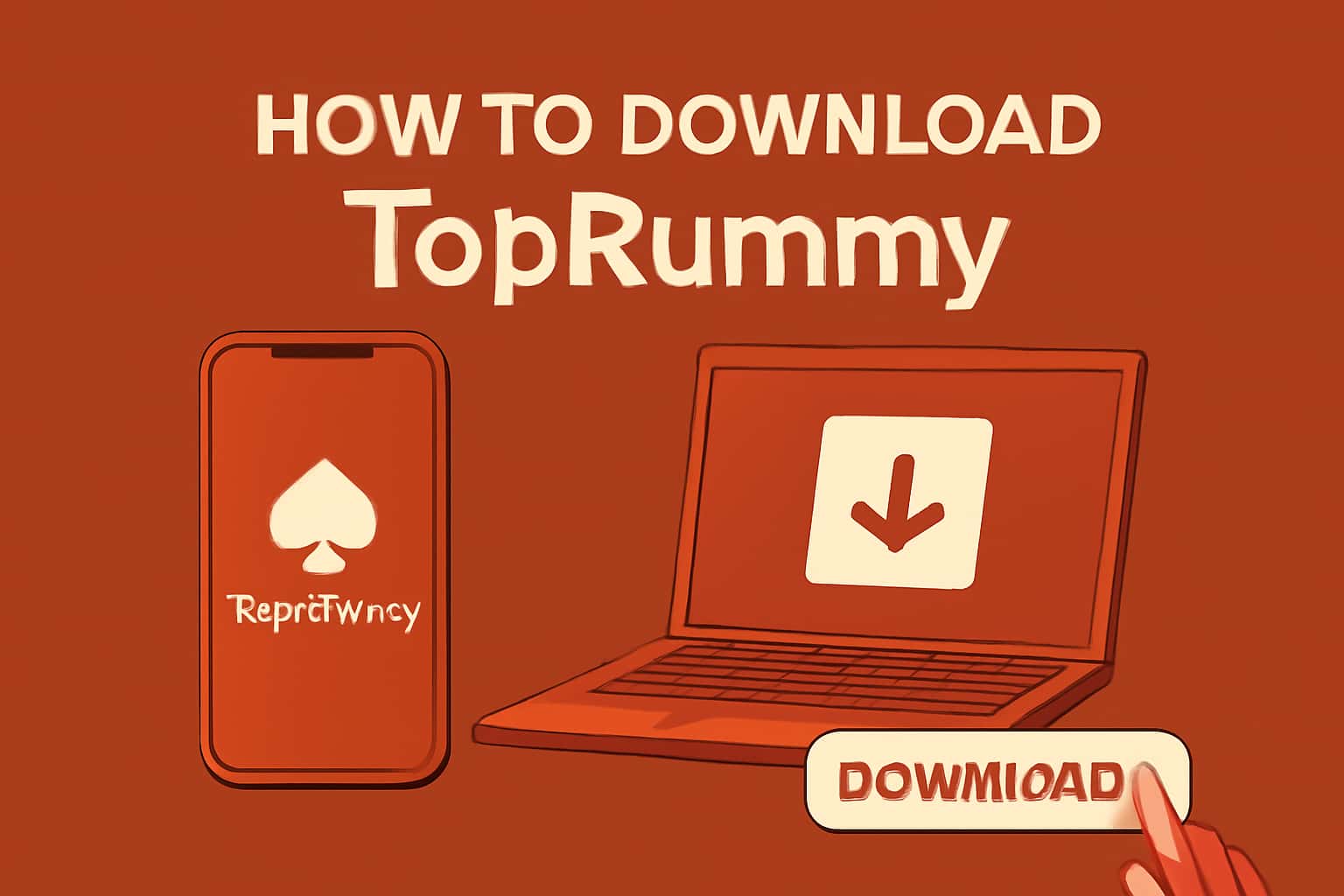 Informational scene about downloading TopRummy.