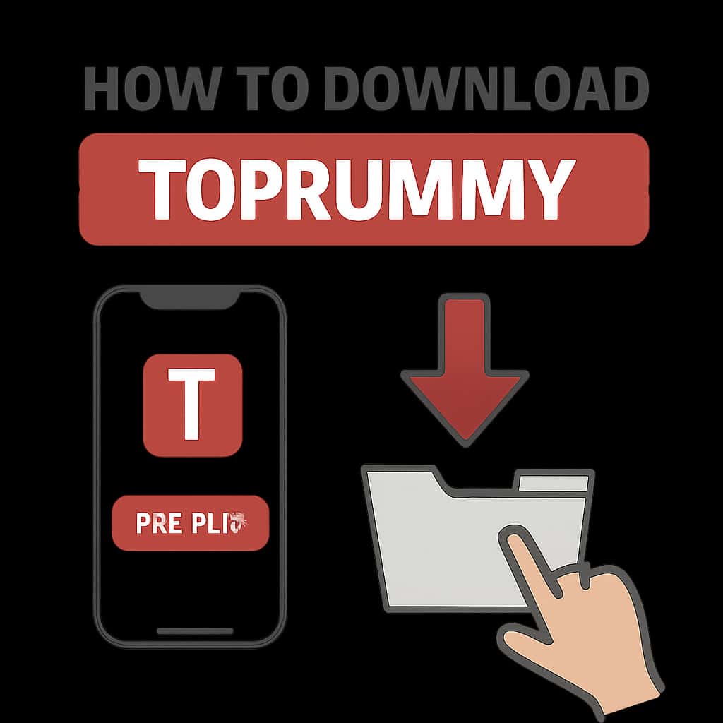 Diagram explaining how to download TopRummy.