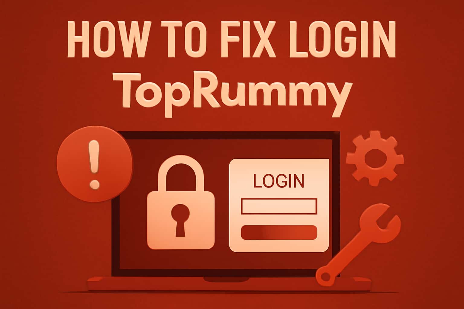Informative scene depicting login troubleshooting for TopRummy.