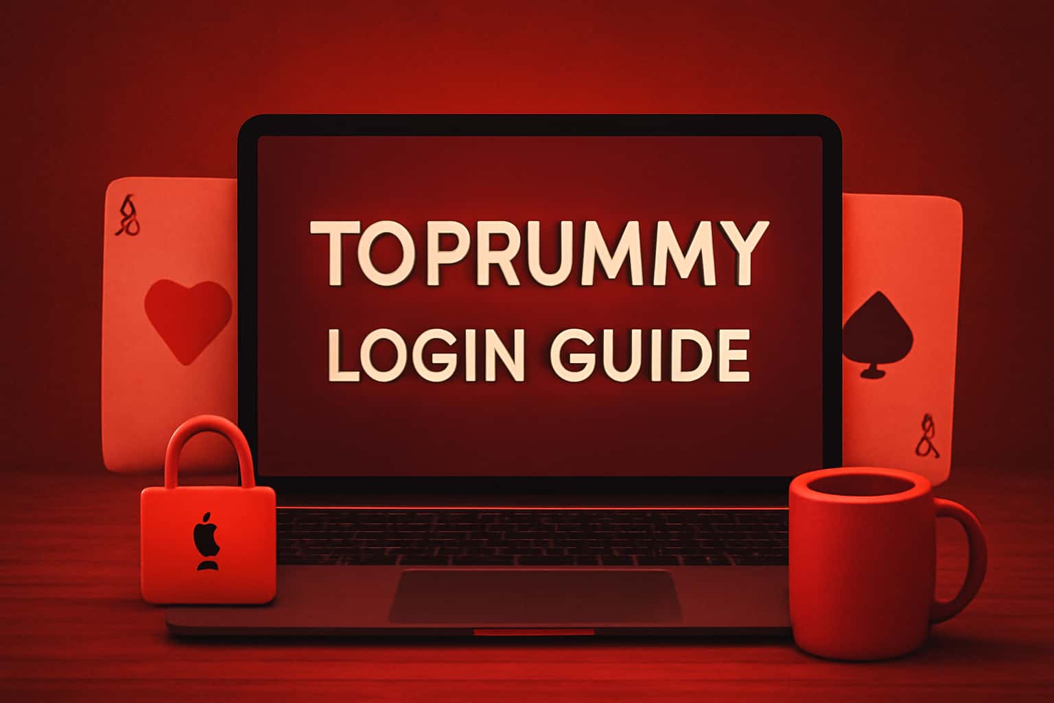 An educational scene illustrating the TopRummy login process in a high-tech style.