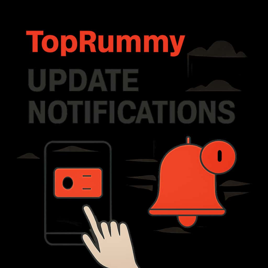 An educational diagram explaining TopRummy Update Notifications.