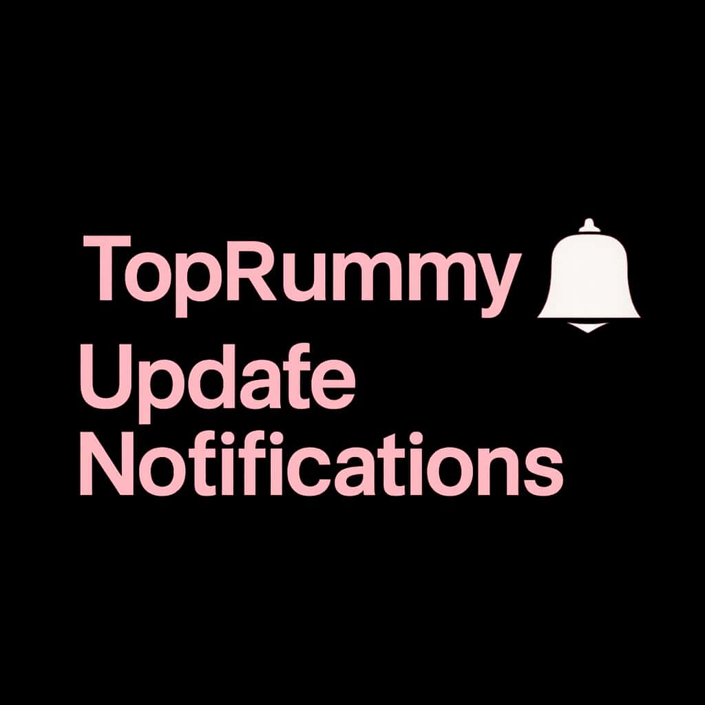 An icon representing TopRummy Update Notifications, featuring clean design and text.