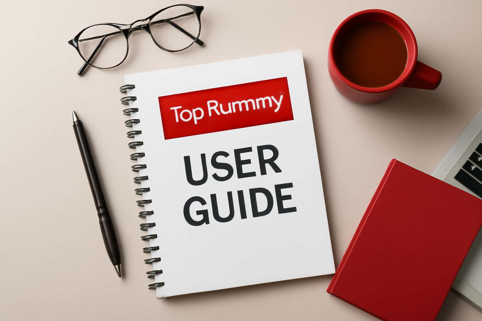 Illustration of the TopRummy User Guide interface with clear labeling.