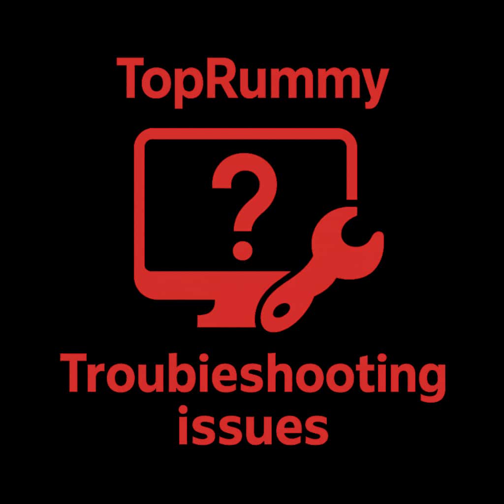An icon representing assistance for TopRummy troubleshooting issues.